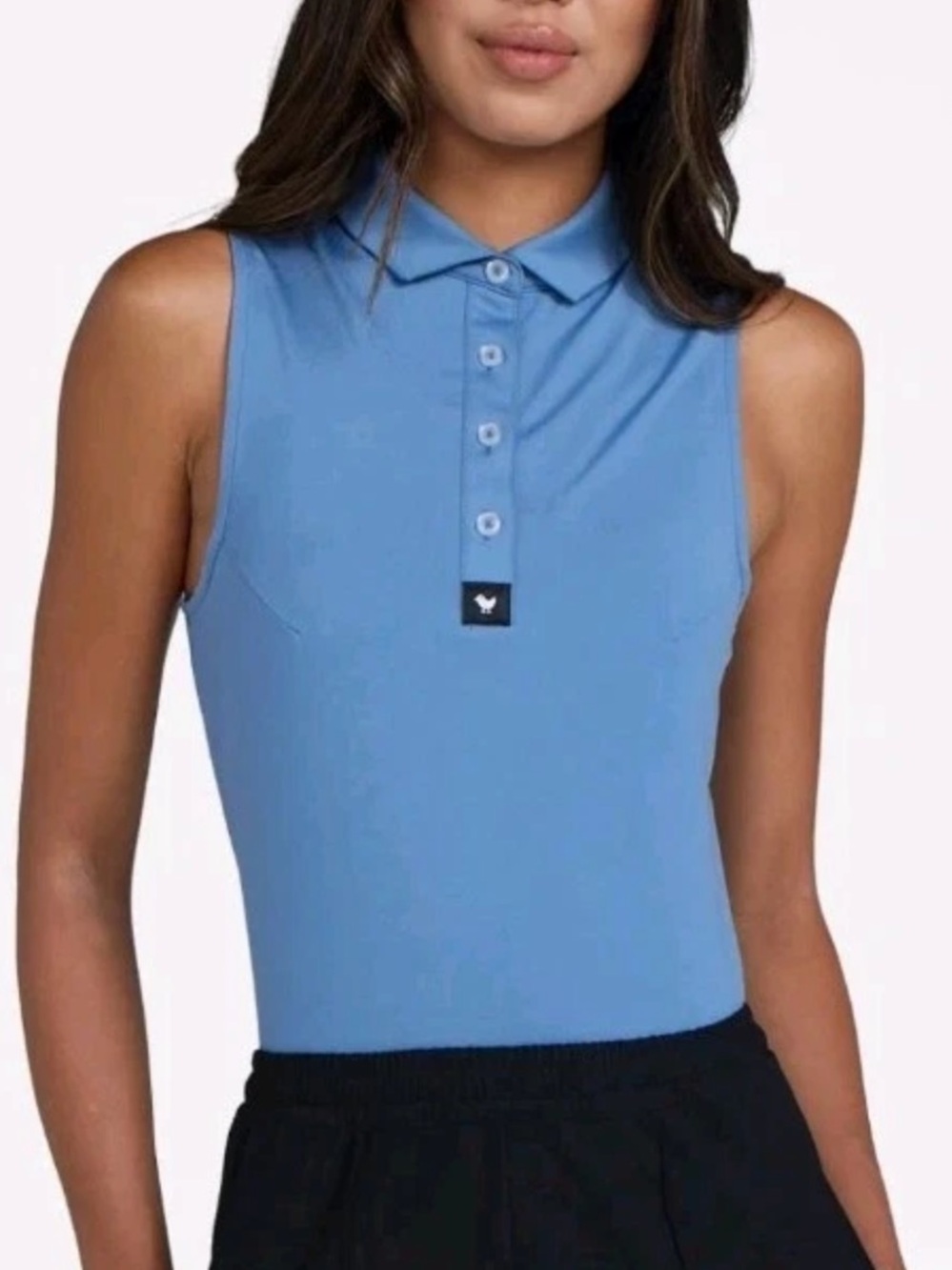 Bad Birdie Women’s Core Sleeveless Polo Blue Size Medium